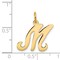 14K Gold Polished Fancy Initial Letter M Charm Pendant Jewerly 20mm x 11mm